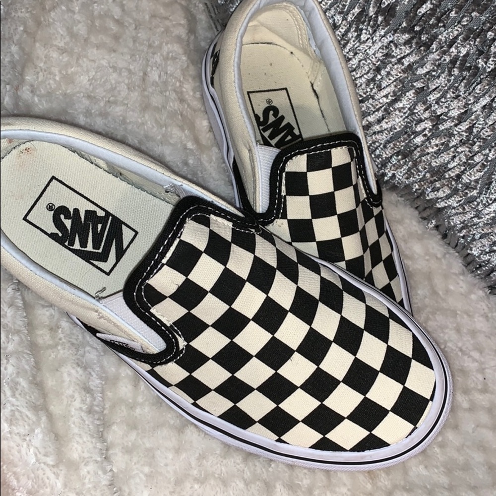 Slip on checkerboard vans